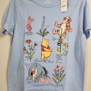 Disney Winnie the Pooh Light Blue Tee Medium NWT